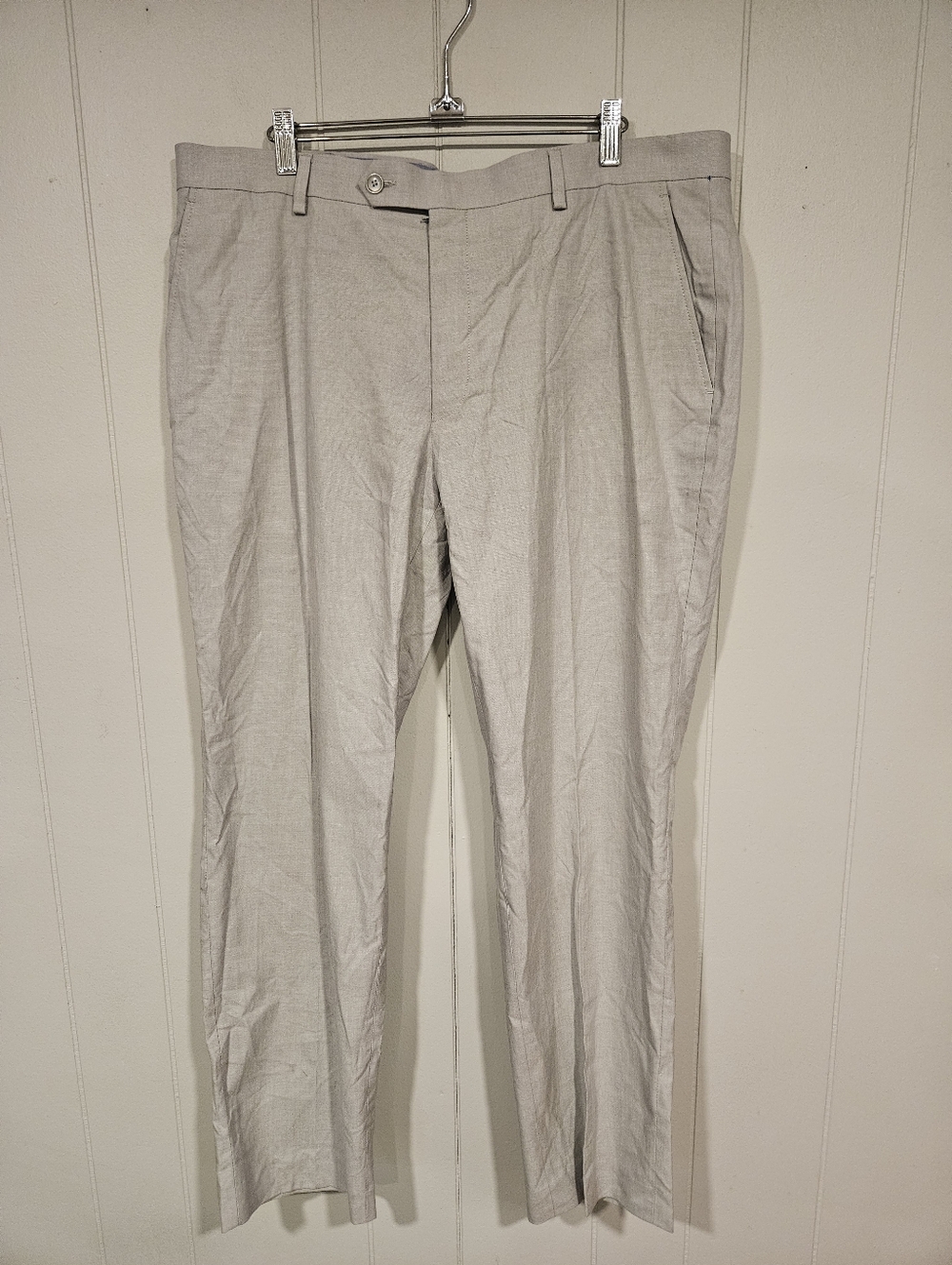 Tommy Hilfiger Mens Modern fit Dress Pants 38x30 Light Grey Solid Stretch NWOT